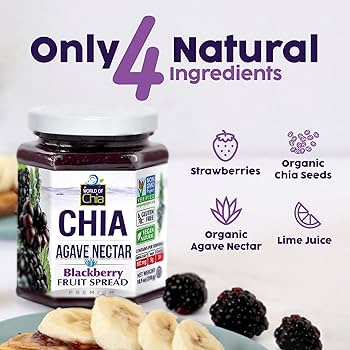 World of Chia Gourmet Variety Jam with Agave Nectar, No Added Pectin – Blackberry, Strawberry & Raspberry. Low Glycemic, Gluten-Free, Vegan, with Organic Chia Seeds, Chia Jelly - Pack of 3
