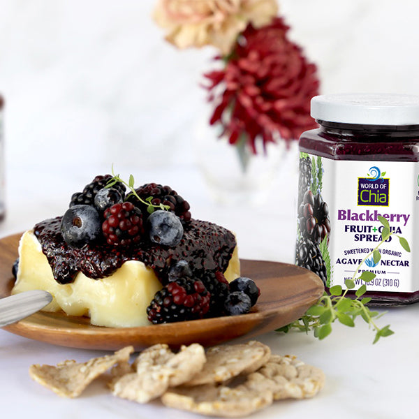 World of Chia Gourmet Variety Jam with Agave Nectar, No Added Pectin – Blackberry, Strawberry & Raspberry. Low Glycemic, Gluten-Free, Vegan, with Organic Chia Seeds, Chia Jelly - Pack of 3