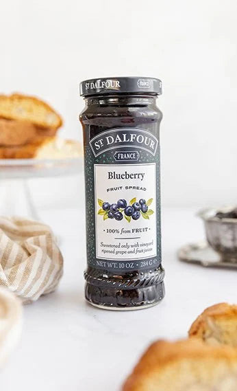 St. Dalfour Blueberry Fruit Spread - 10oz - 100% from Fruit, No Artificial Ingredients, Non-GMO, No Cane Sugars, All Natural, Made in France - Pack of 2