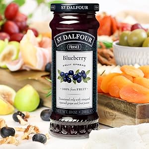 St. Dalfour Blueberry Fruit Spread - 10oz - 100% from Fruit, No Artificial Ingredients, Non-GMO, No Cane Sugars, All Natural, Made in France - Pack of 2