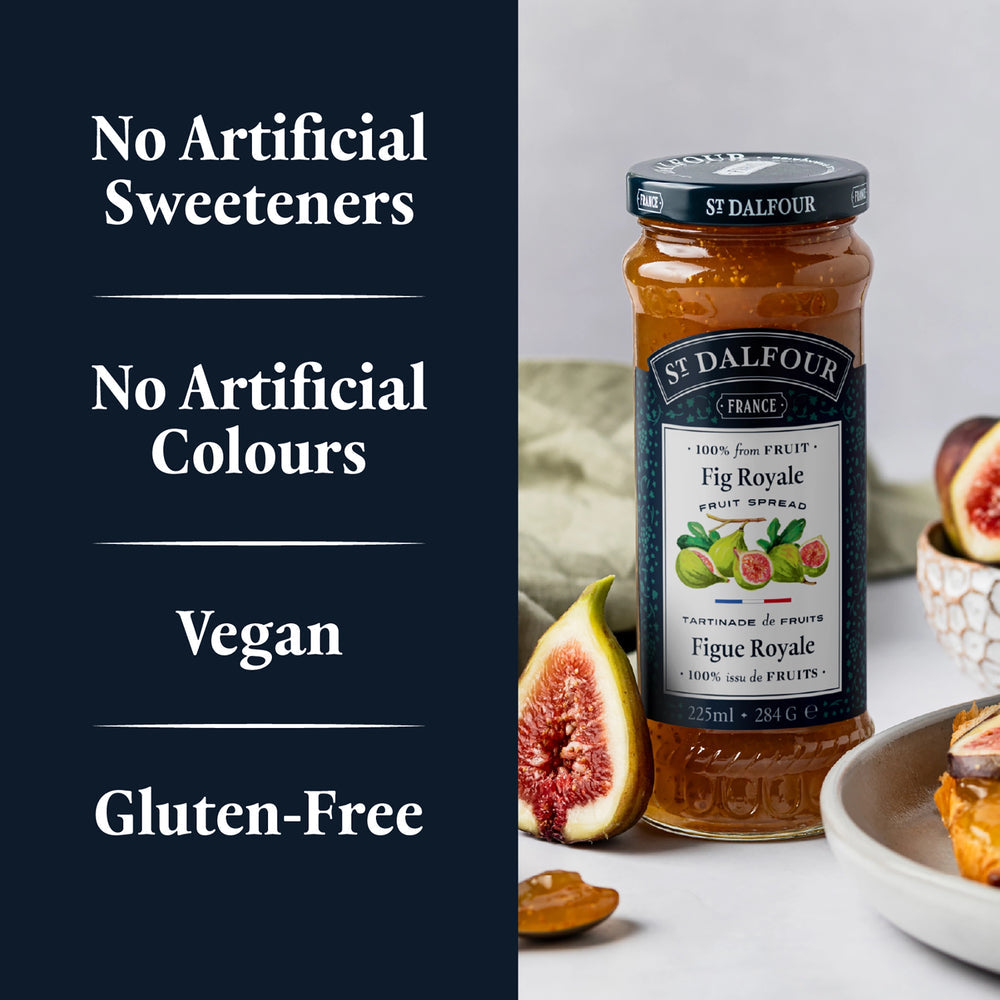 St. Dalfour Fig Royale Fruit Spread - 10oz - 100% from Fruit, No Artificial Ingredients, Non-GMO, No Cane Sugars, All Natural, Made in France - Pack of 2