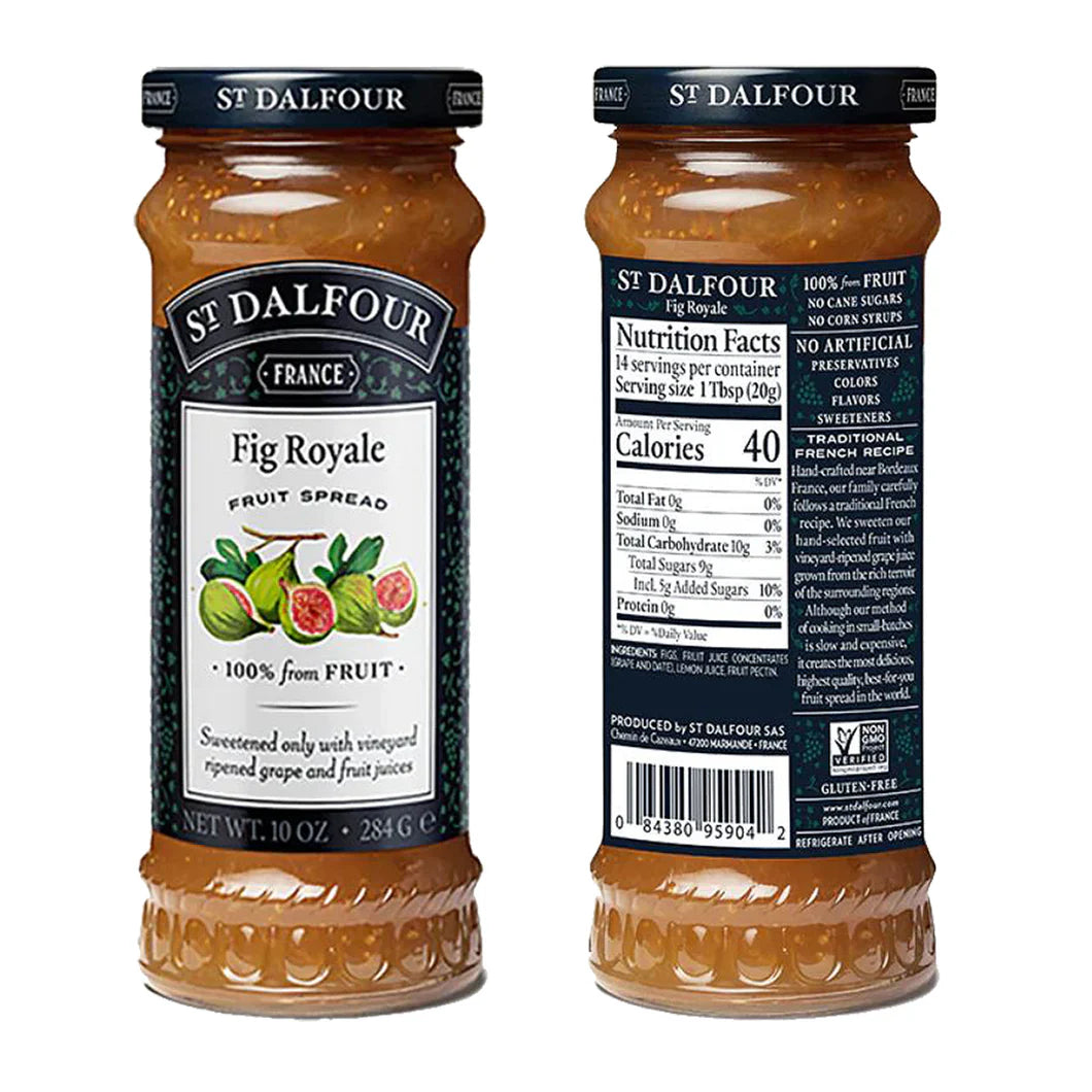 St. Dalfour Fig Royale Fruit Spread - 10oz - 100% from Fruit, No Artificial Ingredients, Non-GMO, No Cane Sugars, All Natural, Made in France - Pack of 2