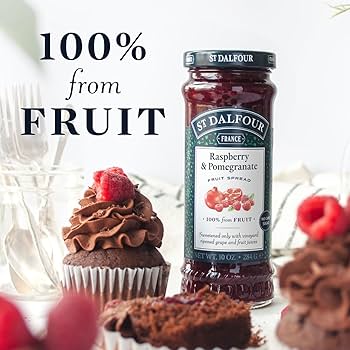 St. Dalfour Raspberry & Pomegranate Fruit Spread - 10oz - 100% from Fruit, No Artificial Ingredients, Non-GMO, No Cane Sugars, All Natural, Made in France - Pack of 2