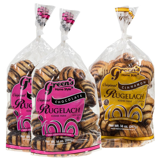 Green's Bakery Chocolate and Cinnamon Rugelach Croissants - Pack of 3