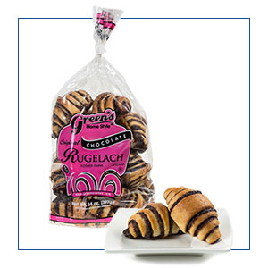 Green's Bakery Chocolate and Cinnamon Rugelach Croissants - Pack of 3