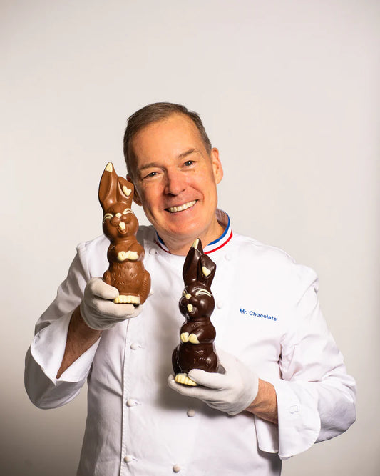 Jacques Torres Gourmet Dark or Milk Chocolate Smiling Easter Bunny - Pack of 2