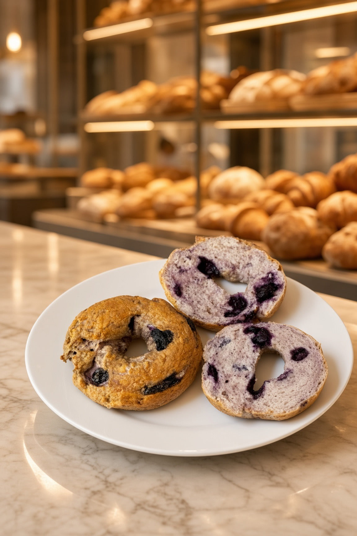 Soft Bakery Style Gluten-Free Blueberry Bagels, includes 4