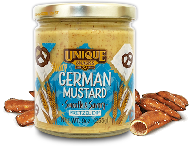 Unique Snacks Mustard Variety Pack - Includes German, Honey, Jalapeno, and Wasabi Mustard Dips and Spreads, Non-GMO