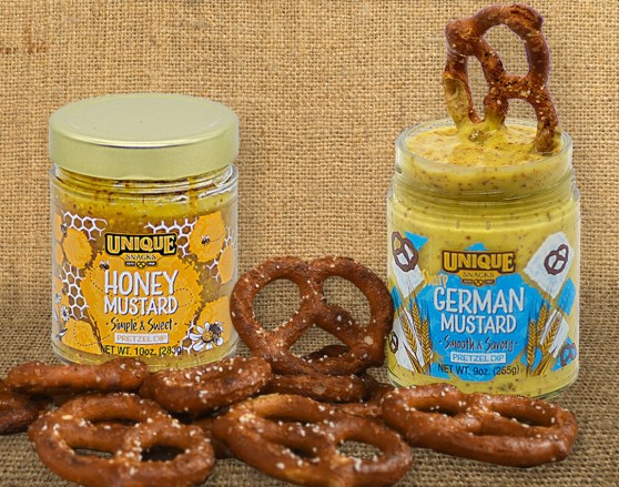 Unique Snacks Mustard Variety Pack - Includes German, Honey, Jalapeno, and Wasabi Mustard Dips and Spreads, Non-GMO