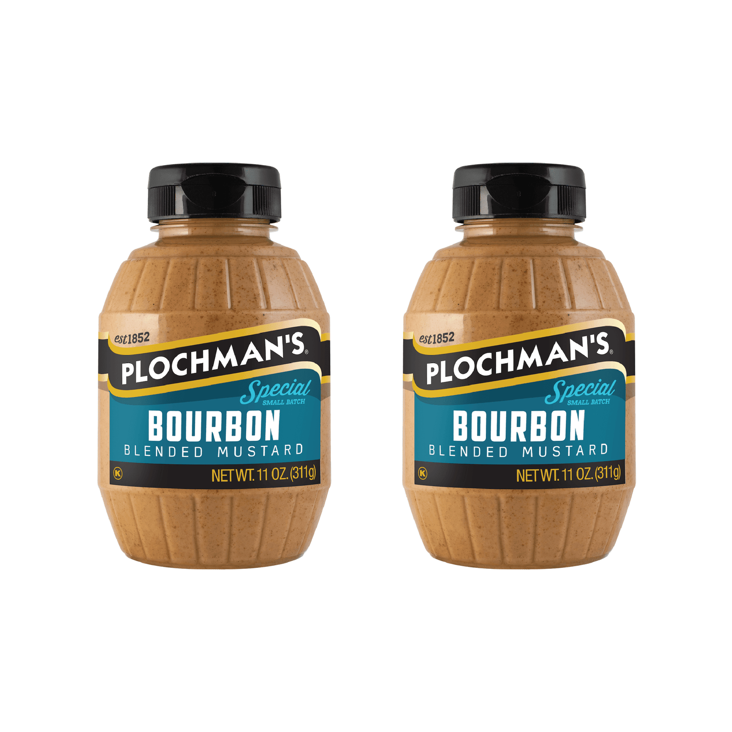Plochman’s Bourbon Blended Mustard, 11 oz - Pack of 2