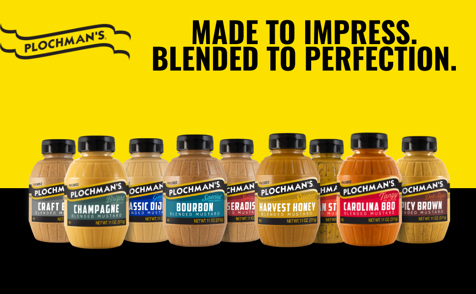 Plochman’s Bourbon Blended Mustard, 11 oz - Pack of 2