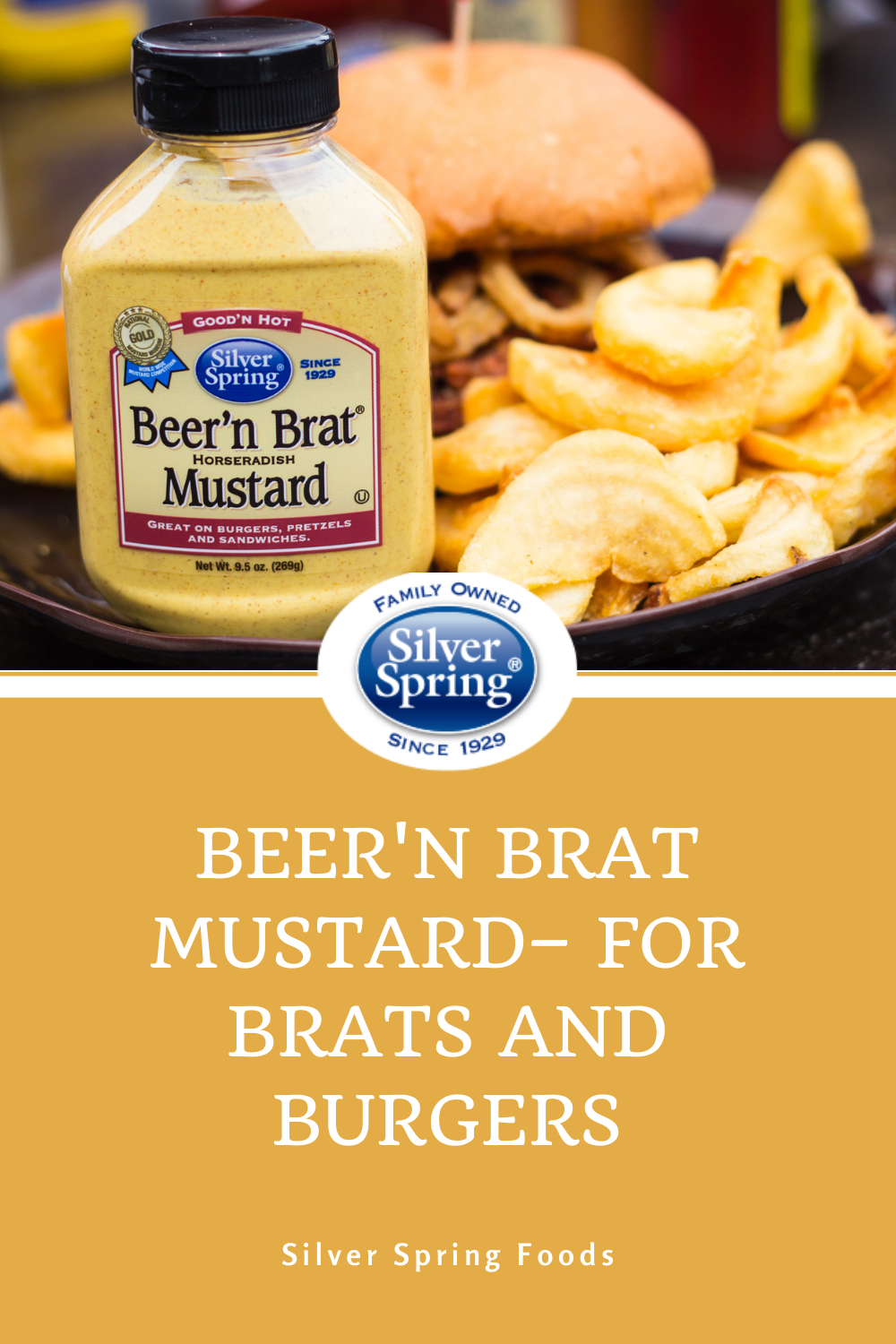 Silver Spring All Natural Mustard Variety - Beer'n Brat Horseradish Mustard, Rich And Smoky Chipotle Mustard, Tangy & Spicy Jalapeno Mustard - Pack of 3