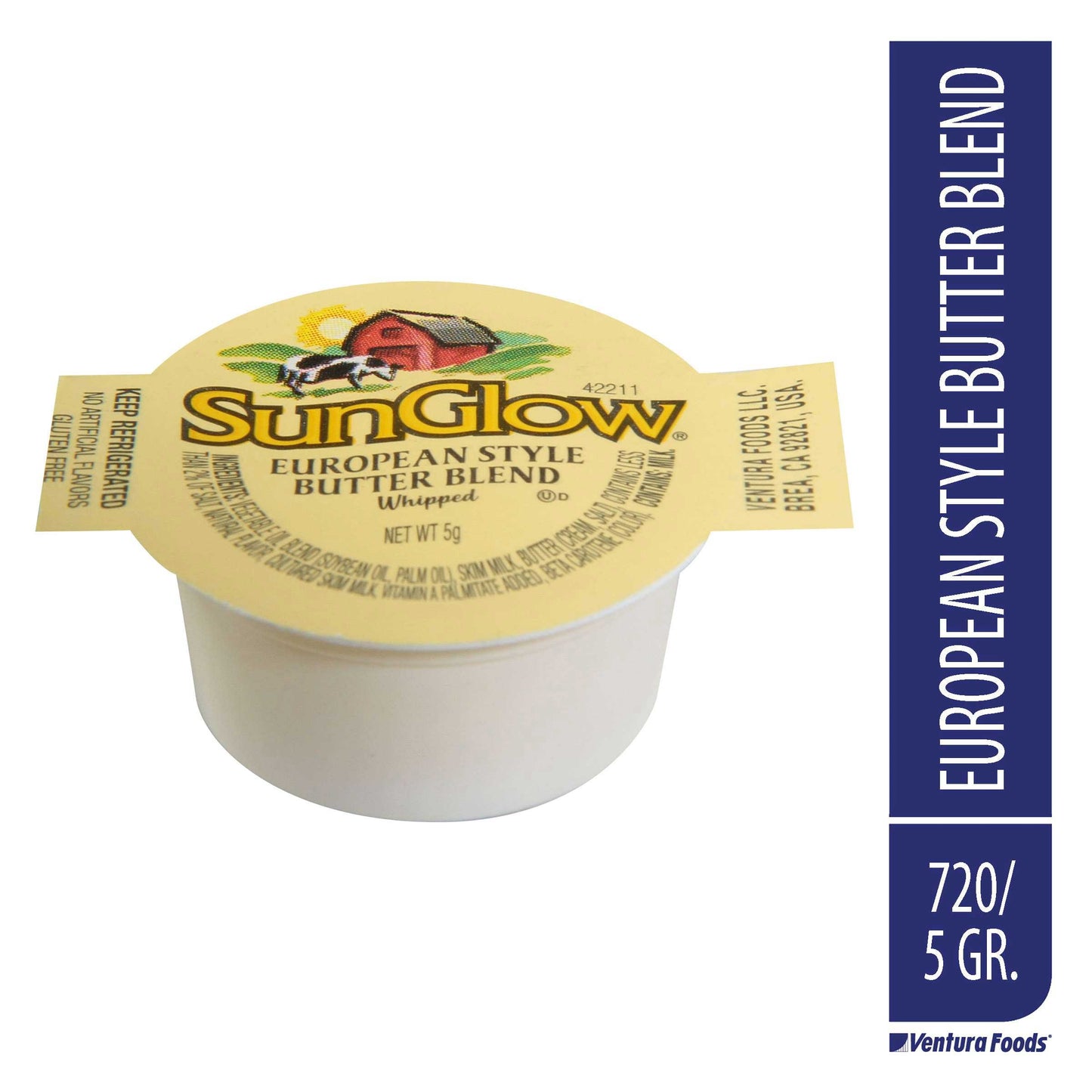 SunGlow European Style Whipped Butter Blend - Kosher - 720/Case