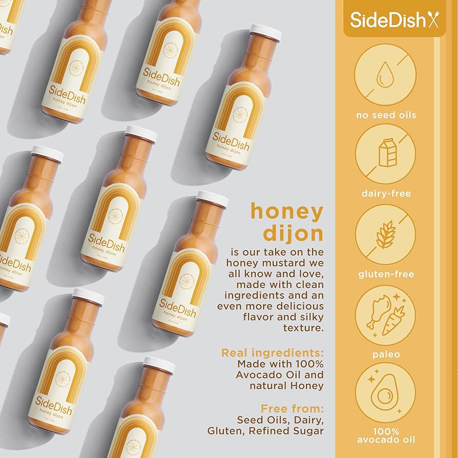 SideDish, Refined Sugar Free Salad Dressing - Southwest, Honey Dijon, Miso Caesar Salad Dressing - Pack of 3