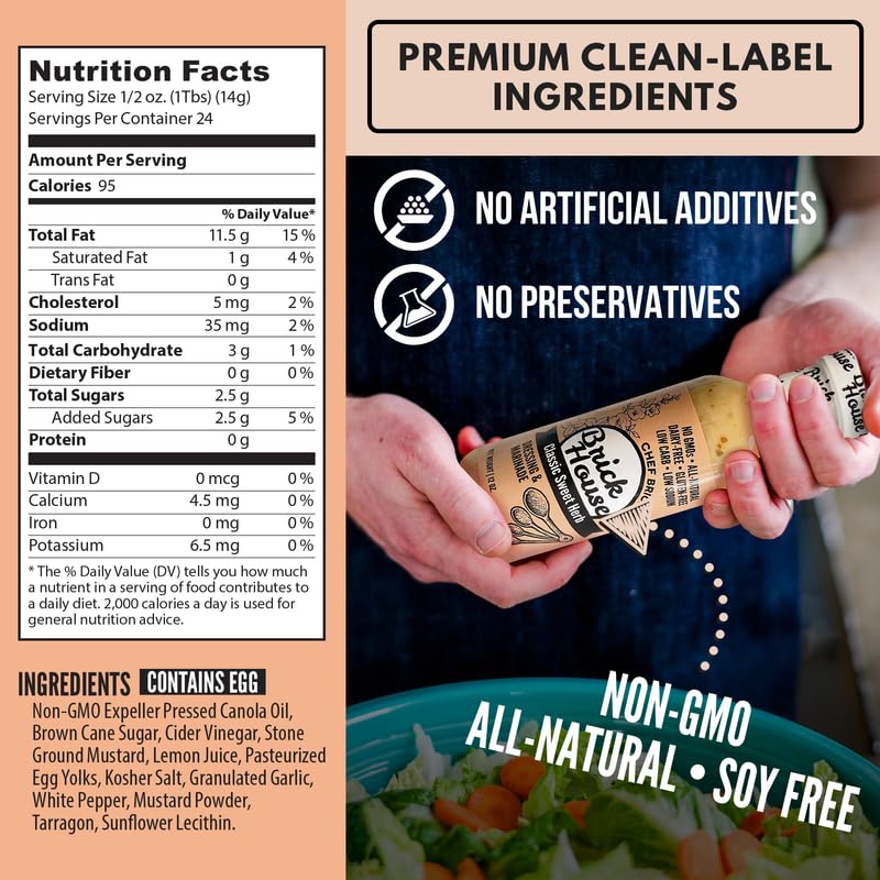 Classic Sweet Herb Vinaigrette Dressing, Paleo Healthy Keto Salad Dressing, Non-GMO, Low Sodium by Brick House - Pack of 2
