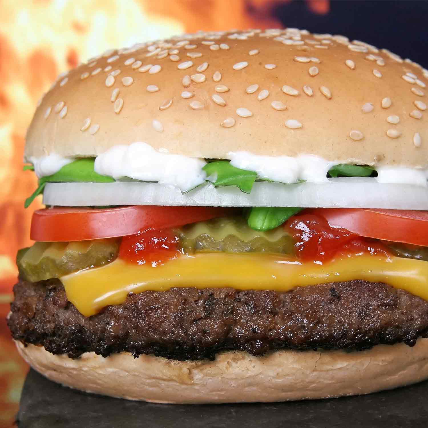 Smart Baking Company Keto Sesame Buns cheeseburger