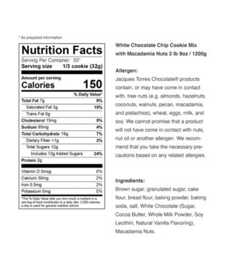 Jacques Torres White Chocolate Chip Cookies with Macadamia Nuts Mix, 2.5 lb