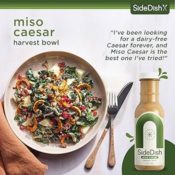 SideDish, Refined Sugar Free Salad Dressing, Seed Oil Free - Miso Caesar Salad Dressing - Pack of 3