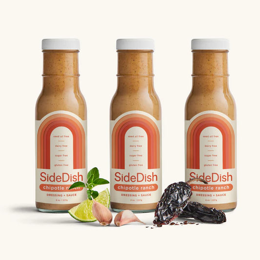 SideDish, Refined Sugar Free Salad Dressing, Seed Oil Free - Chipotle Ranch Salad Dressing - Pack of 3