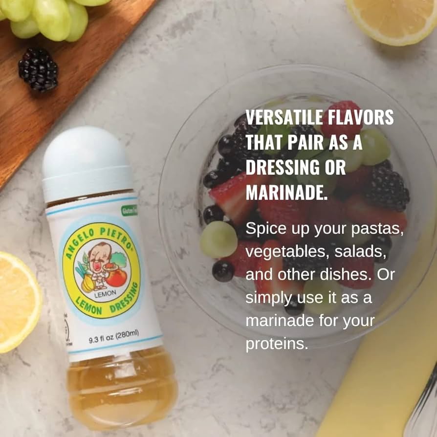 Pietro Dressings Lemon Dressing - Natural, Delicious Marinade - Gluten Free, MSG Free, Vegan Salad Toppings - Pack of 2