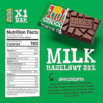 Tony’s Chocolonely Super Duper Milk Chocolate Halloween Candy Bar Bundle, Milk & White Chocolate With Sea Salt, Caramel, Pretzel Toffee, Almond, Hazelnut, Quality Fairtrade Cocoa, 6 Bars