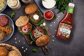 Organicville Organic Ketchup - Tomato Ketchup, Gluten Free, Non-GMO, Vegan, USDA Organic, Made with Agave Nectar, Plant-Based Ketchup, Squeeze Bottle - Pack of 4