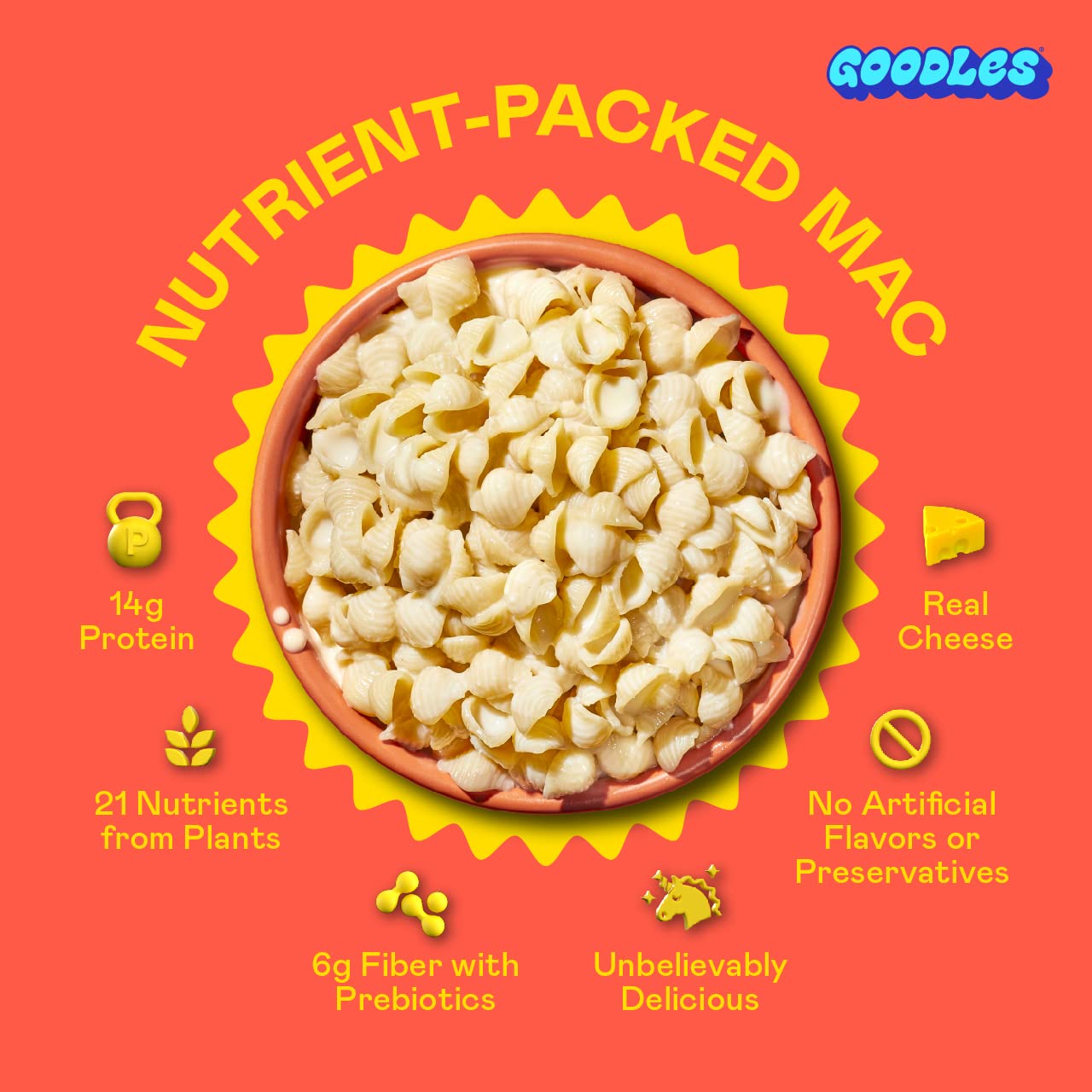 Goodles Mac & Cheese Assortment - Pack of 12 - 21 Nutrients and Made w/REAL Cheese!