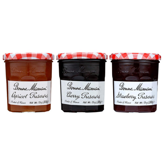 Bonne Maman Preserves Variety Pack – Strawberry, Cherry & Apricot, 13 oz – Pack of 3