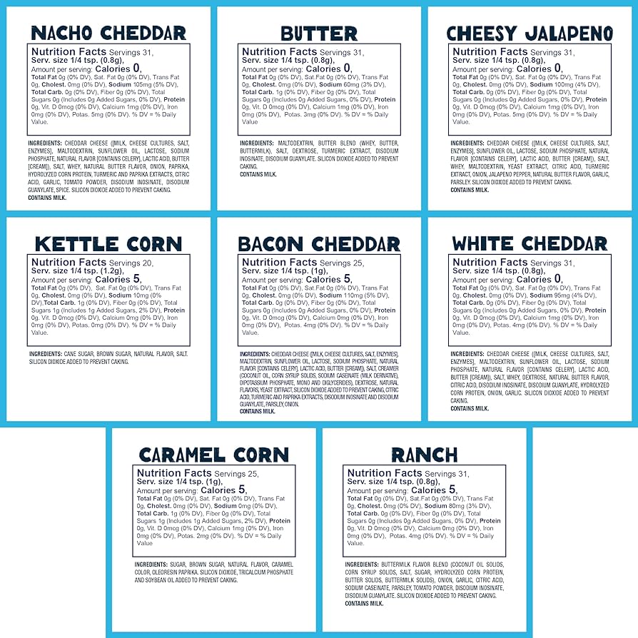 Kernel Season's Popcorn Seasoning Mini Jars Variety Pack - Pack of 8