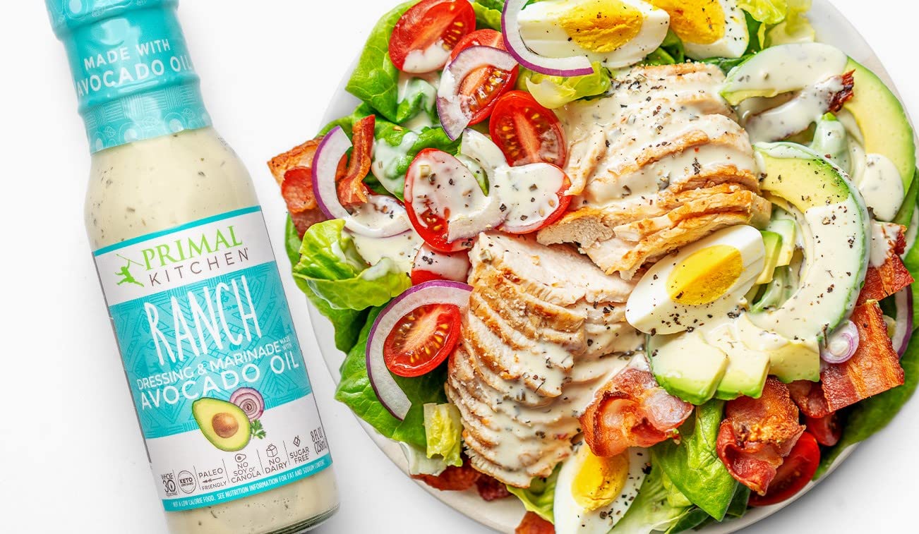 Primal Kitchen Ranch Dressing, Caesar Dressing, and Green Goddess Dressing & Marinade, Made with Avocado Oil, 8 oz - Pack of 3