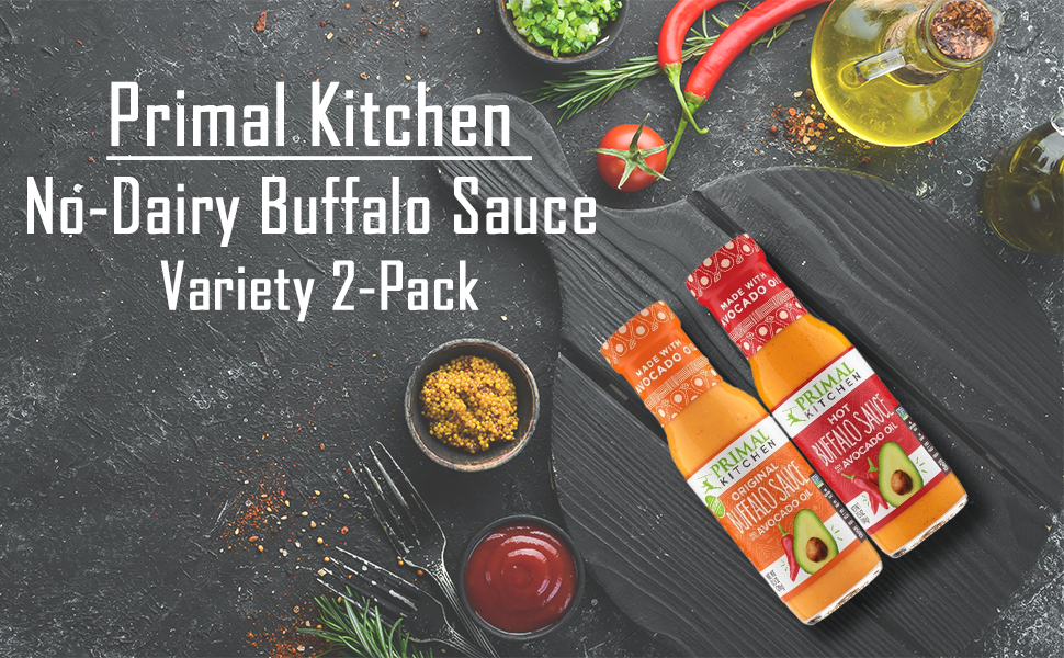 Primal Kitchen No-Dairy Buffalo Sauce Variety Pack - includes 2