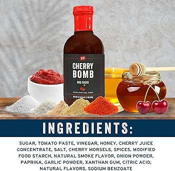 PS Seasoning Cherry Bomb - Door County Cherry BBQ Sauce - Gluten Free - All-Purpose Marinade, Glaze, Baste, and Dip