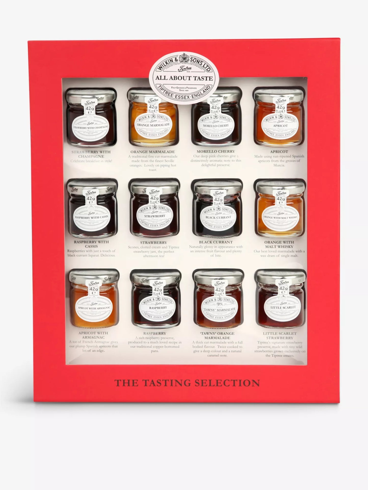 Tiptree Jam Tasting Selection, Pack of 12 x 42g