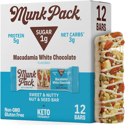 Macadamia White Chocolate Keto Nut & Seed Bar, 12-Pack GF