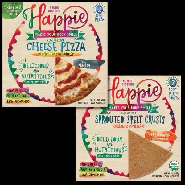 Happie Combo Case - Cheese Pizzas & Organic Sprouted Spelt Crusts