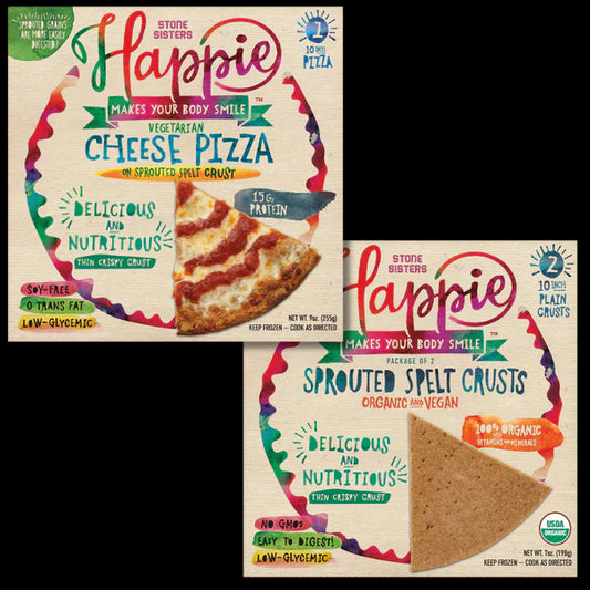 Happie Combo Case - Cheese Pizzas & Organic Sprouted Spelt Crusts
