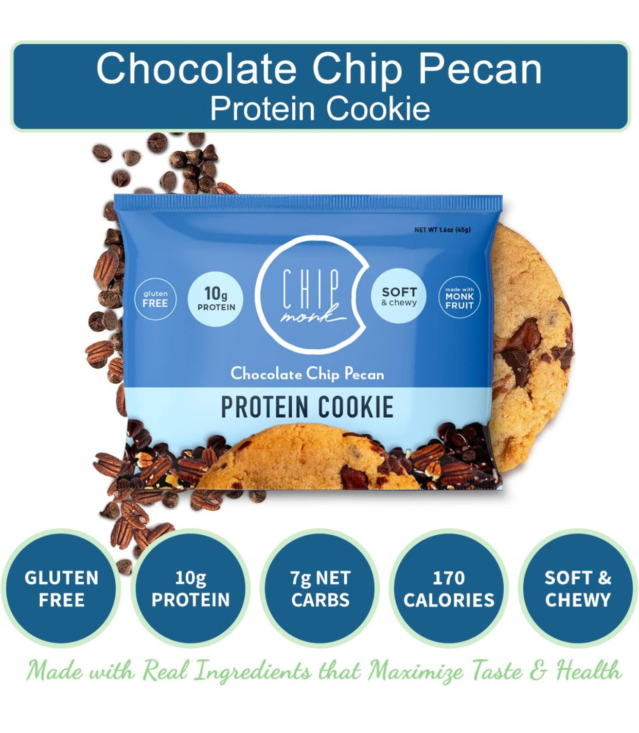 ChipMonk Keto Cookies - Variety Pack - Low Carb Keto Snacks - Gluten-Free, High Fat, Low Sugar, Ketogenic Sweet Snack Foods, Healthy Macro Nutrition Treats - Pack of 6