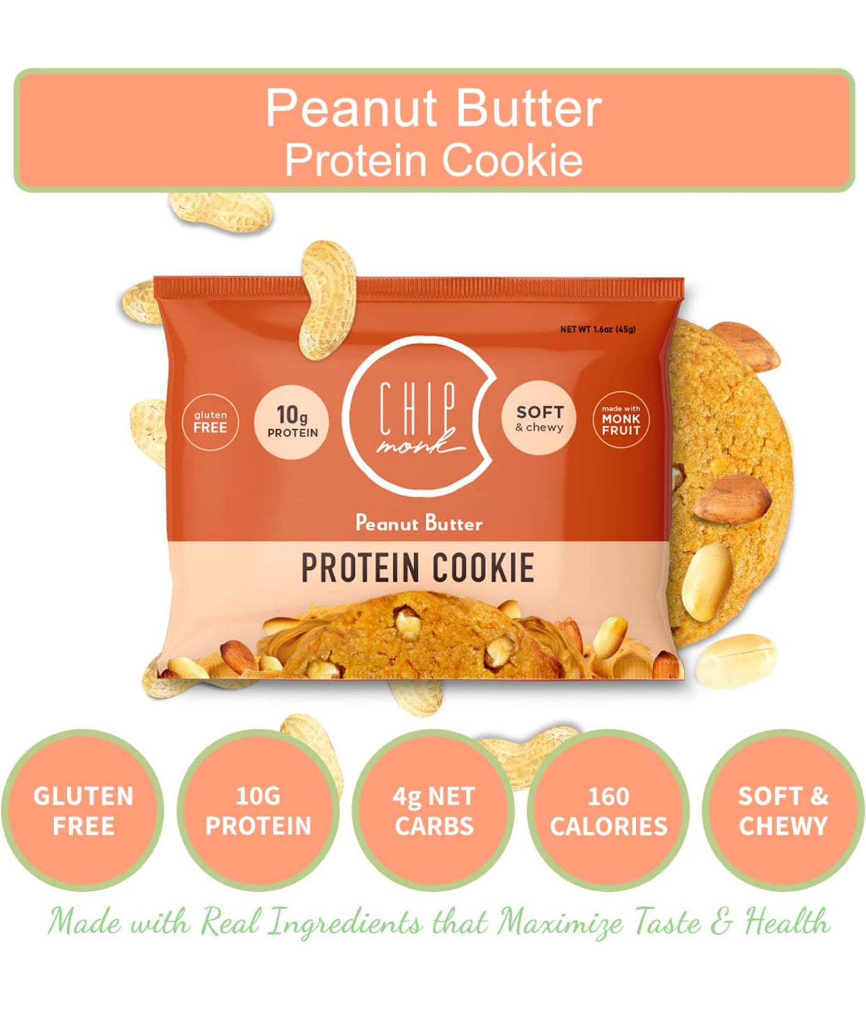 ChipMonk Keto Cookies - Variety Pack - Low Carb Keto Snacks - Gluten-Free, High Fat, Low Sugar, Ketogenic Sweet Snack Foods, Healthy Macro Nutrition Treats - Pack of 6