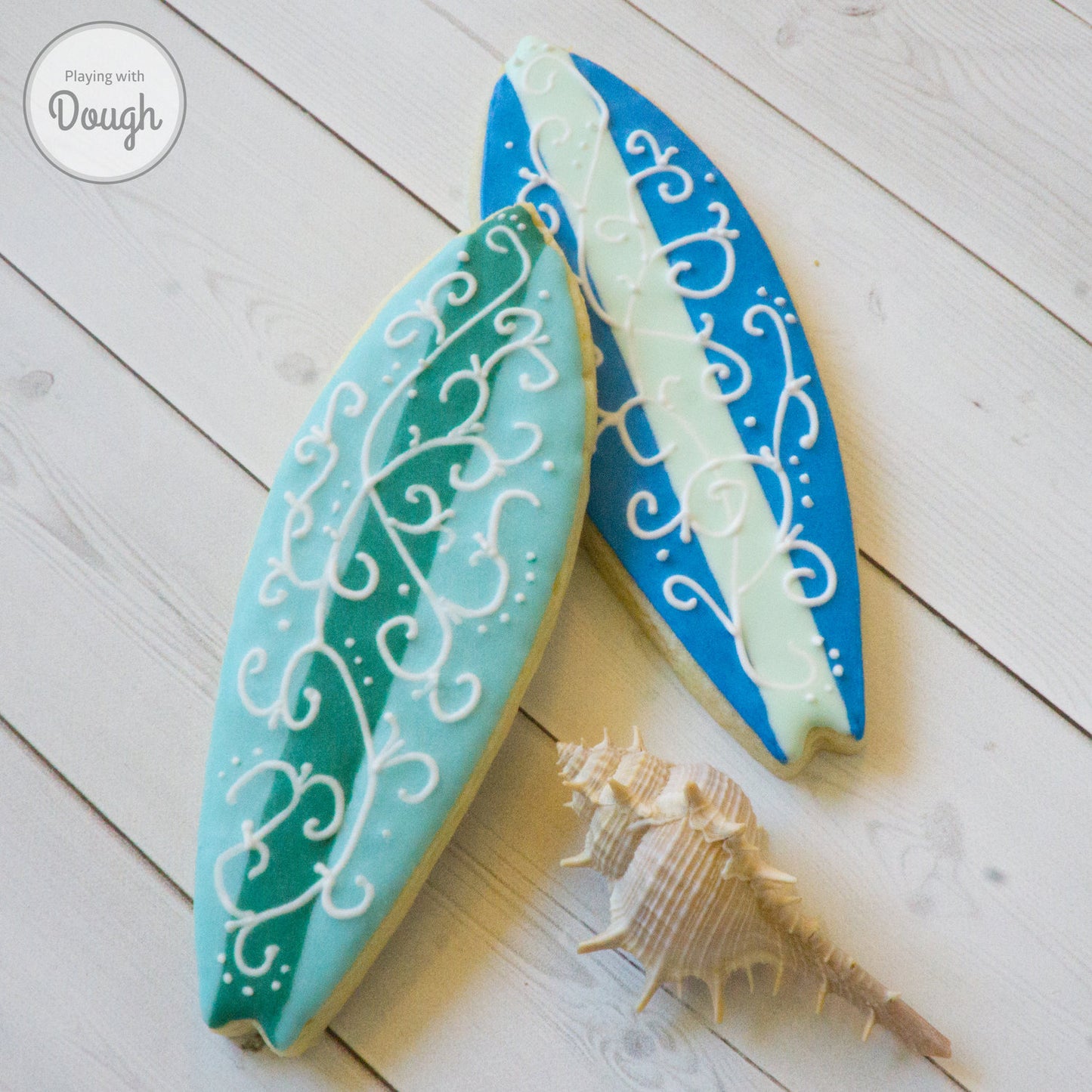 Surfboard Sugar Cookies - 1 Dozen - Designs Vary