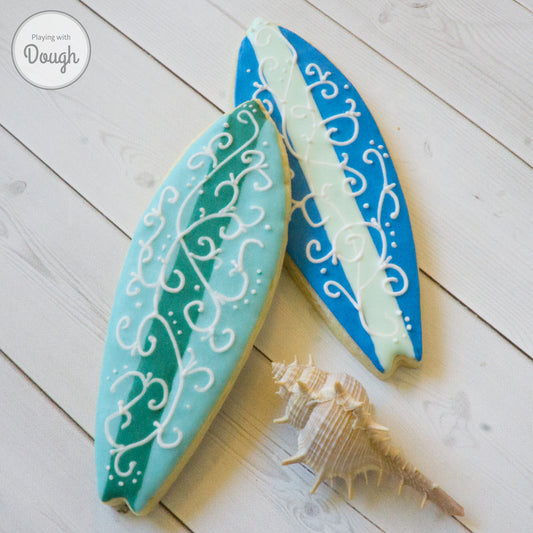 Surfboard Sugar Cookies - 1 Dozen - Designs Vary