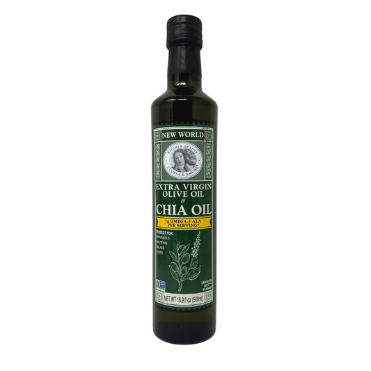 Cucina & Amore Chia Oil and Chilean Extra Virgin Olive Oil Blend - Gluten Free, Non-GMO -16.9 oz