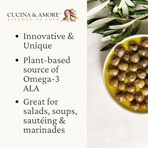 Cucina & Amore Chia Oil and Chilean Extra Virgin Olive Oil Blend - Gluten Free, Non-GMO -16.9 oz
