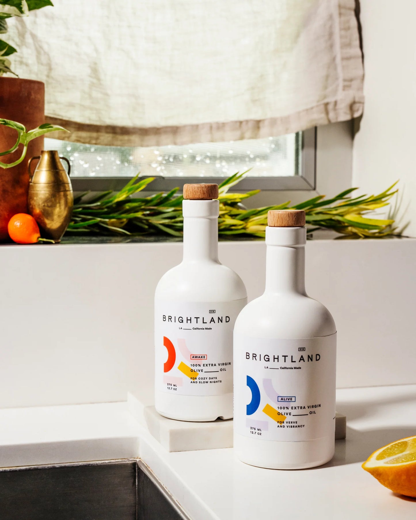 Brightland The Duo Extra Virgin Olive Oils - Cold-Pressed Made with Early-Harvest Arbequina and Arbosana Olives - 12.7oz - Pack of 2