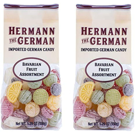 Hermann the German Hard Candy, Bavarian Fruit Candy Assortment - Pack of 2