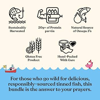 Fishwife Spicy Hot Trio (FBJ Salmon, Mackerel, Sardines with Hot Pepper) Gluten Free, High Protein, Omega-3s | Wild-Caught and Hand-Packed - Pack of 3