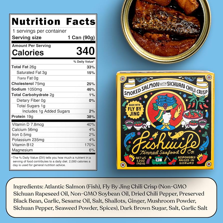 Fishwife Spicy Hot Trio (FBJ Salmon, Mackerel, Sardines with Hot Pepper) Gluten Free, High Protein, Omega-3s | Wild-Caught and Hand-Packed - Pack of 3