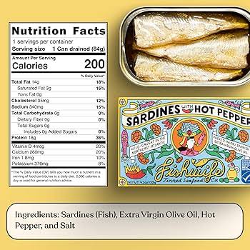 Fishwife Spicy Hot Trio (FBJ Salmon, Mackerel, Sardines with Hot Pepper) Gluten Free, High Protein, Omega-3s | Wild-Caught and Hand-Packed - Pack of 3