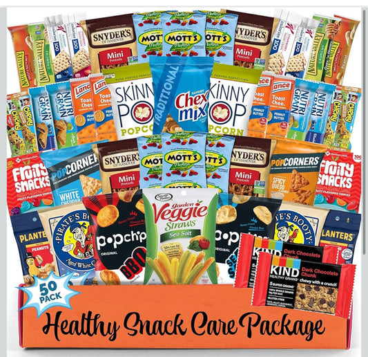 Halloween Healthy Snacks Variety Pack for Adults, Kids and Teens - Healthy Snack Box with Chips, Cookies & Granola Bars - 50 Count