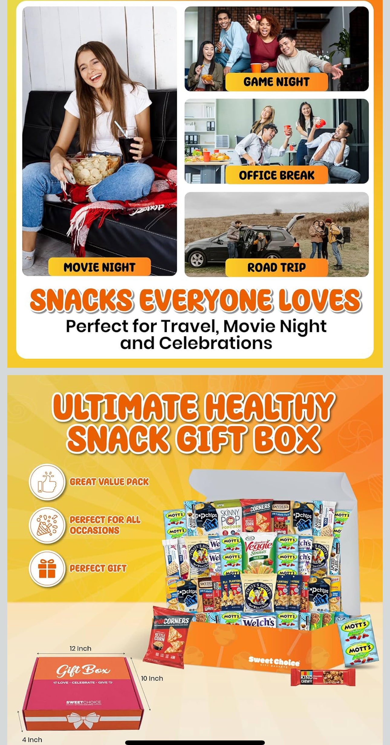 Halloween Healthy Snacks Variety Pack for Adults, Kids and Teens - Healthy Snack Box with Chips, Cookies & Granola Bars - 50 Count