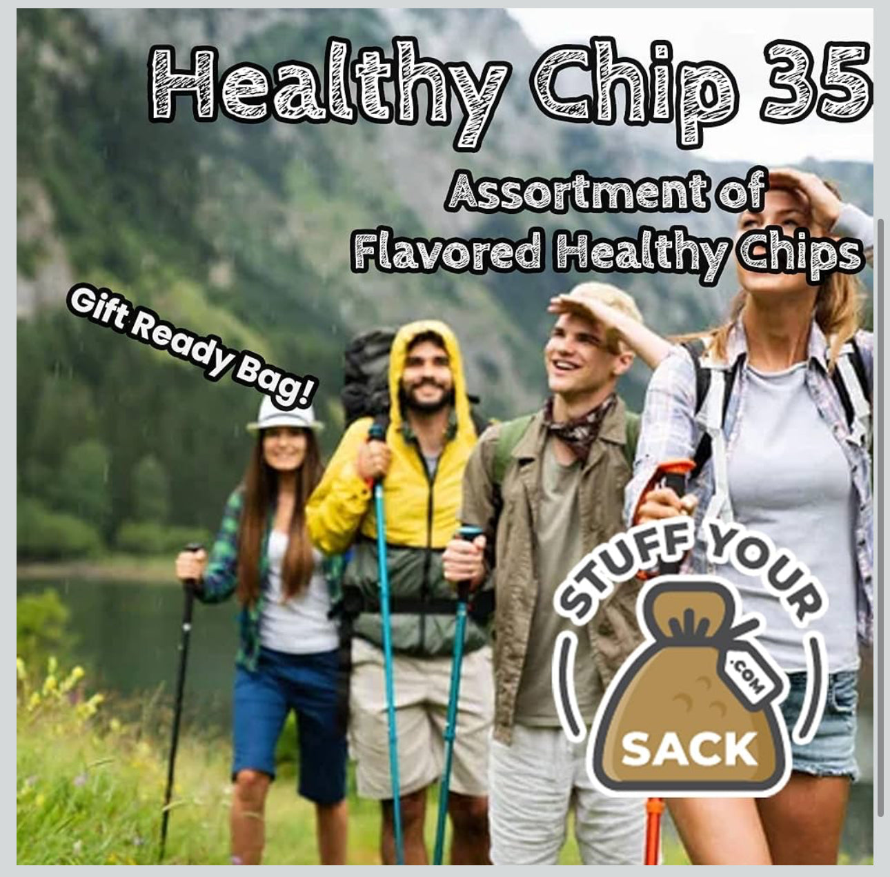 Healthy Snacks Variety Pack for Adults – Stuff Your Sack, Snack Box with Chips, Popcorn, Crisps and More – Low Calorie, Whole Grain - includes 35